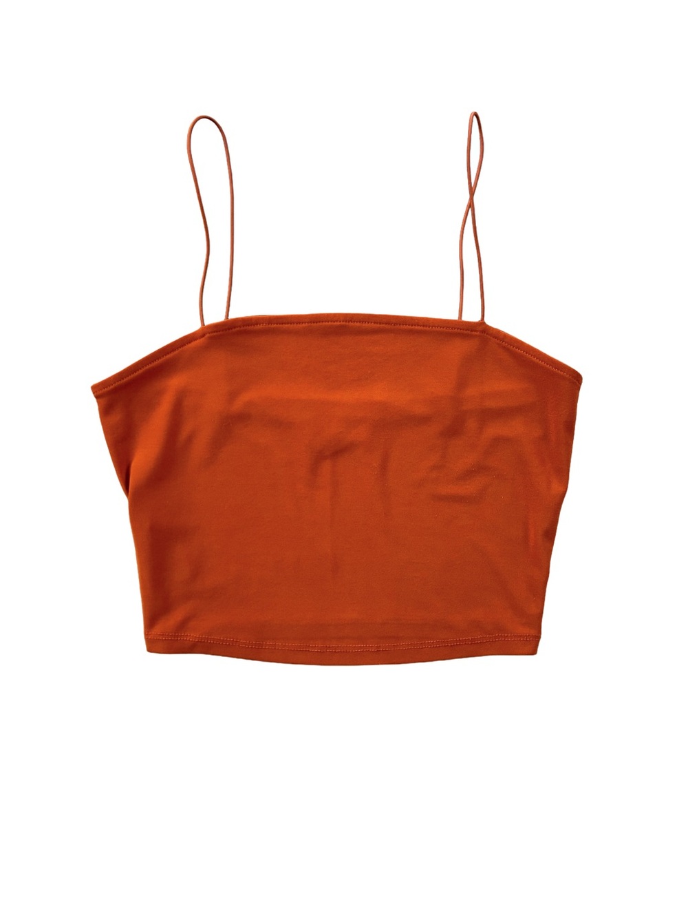 Rust Orange Bandeau Spaghetti Strap Crop Top | XXS
